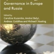 This image is introducing an edited book series about the dynamics of energy governance in Europe and Russia, edited by four authors. Full Text: International Political Economy Series Dynamics of Energy Governance in Europe and Russia Edited by Caroline Kuzemko, Andrei Belyi, Andreas Goldthau and Michael F. Keating