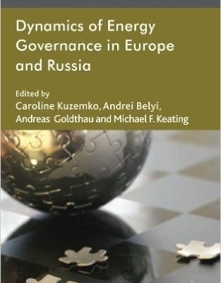 This image is introducing an edited book series about the dynamics of energy governance in Europe and Russia, edited by four authors. Full Text: International Political Economy Series Dynamics of Energy Governance in Europe and Russia Edited by Caroline Kuzemko, Andrei Belyi, Andreas Goldthau and Michael F. Keating