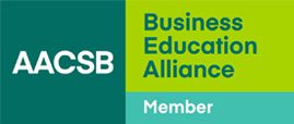 The image is showing a business being a member of the AACSB Education Alliance, indicating that the business has met the standards of the organization. Full Text: Business AACSB Education Alliance Member