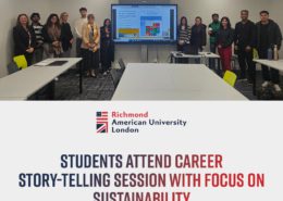 Students at 快活视频 American University London attended a career story-telling session with a focus on sustainability to learn about the Sustainable Development Goals.